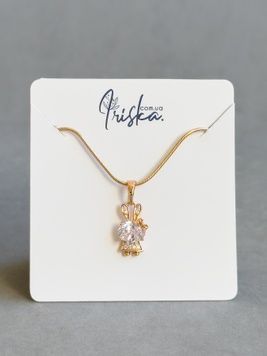 Дитяча підвіска Зайченя з камінчиками P13450 - 1 - iriska.com.ua