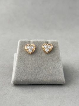 Сережки-цвяшки у вигляді сердечка S169 - 1 - iriska.com.ua
