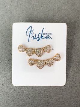 Сережки-кафи з фіанітами S977 S977 - 1 - iriska.com.ua