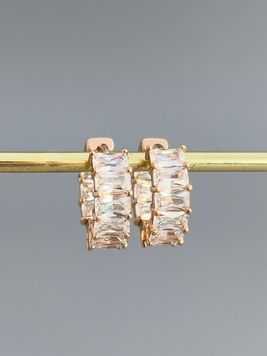 Жіночі сережки кільця з камінчиками S376 - 1 - iriska.com.ua