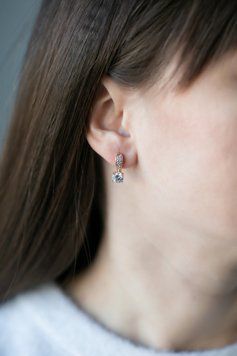 Сяючі сережки з камінчиками S483 S483 - 1 - iriska.com.ua