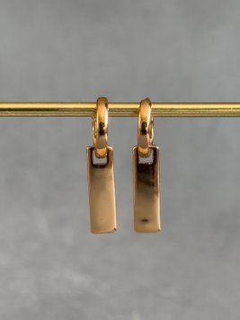Сережки підвіски з золотими пластинами S660 - 1 - iriska.com.ua