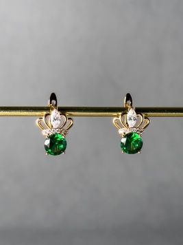 Сережки з перлами і синіми вставками S614 - 1 - iriska.com.ua