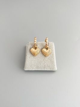 Сережки підвіски сердечка без камінчиків S1011 - 1 - iriska.com.ua