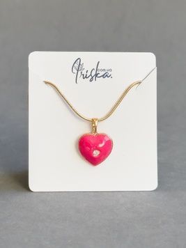 Яскравий кулон Сердечко з фіанітом P17750 - 1 - iriska.com.ua