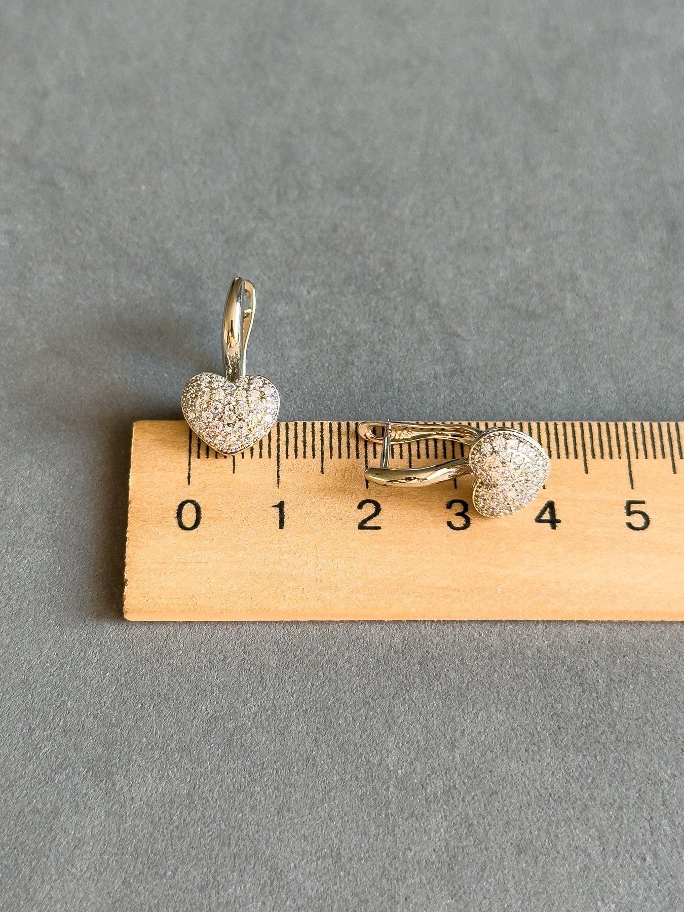 Сережки серця з медичного золота S527 - 2 - iriska.com.ua