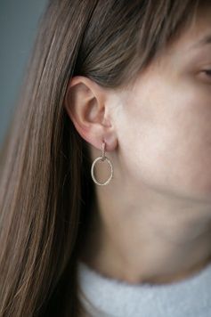 Сережки з овалами в камінчиках S661 - 1 - iriska.com.ua