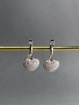 Сережки серця з медичного золота S527 - 1 - iriska.com.ua