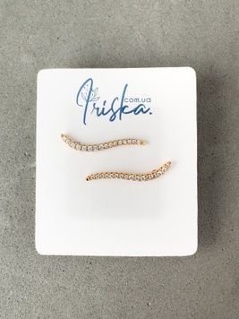 Сережки-кафи з фіанітами S969 S969 - 1 - iriska.com.ua