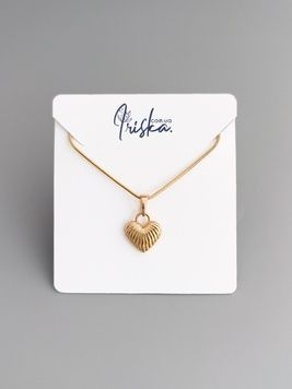 Ланцюжок з кулоном серденько без камінчиків P411 - 1 - iriska.com.ua