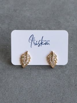 Сережки листочки S393 - 1 - iriska.com.ua