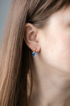 Сережки з блакитним камінчиком S663 S663 - 1 - iriska.com.ua