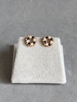 Сережки з чорними камінчиками S711 S711 - 1 - iriska.com.ua