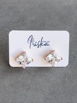 Сережки квадрат S437 - 1 - iriska.com.ua