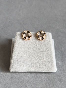 Сережки з чорними камінчиками S711 S711 - 1 - iriska.com.ua