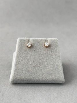 Сережки-цвяшки з камінчиком S008 - 1 - iriska.com.ua