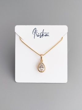 Ланцюжок з кулоном у вигляді краплинки P412 - 1 - iriska.com.ua