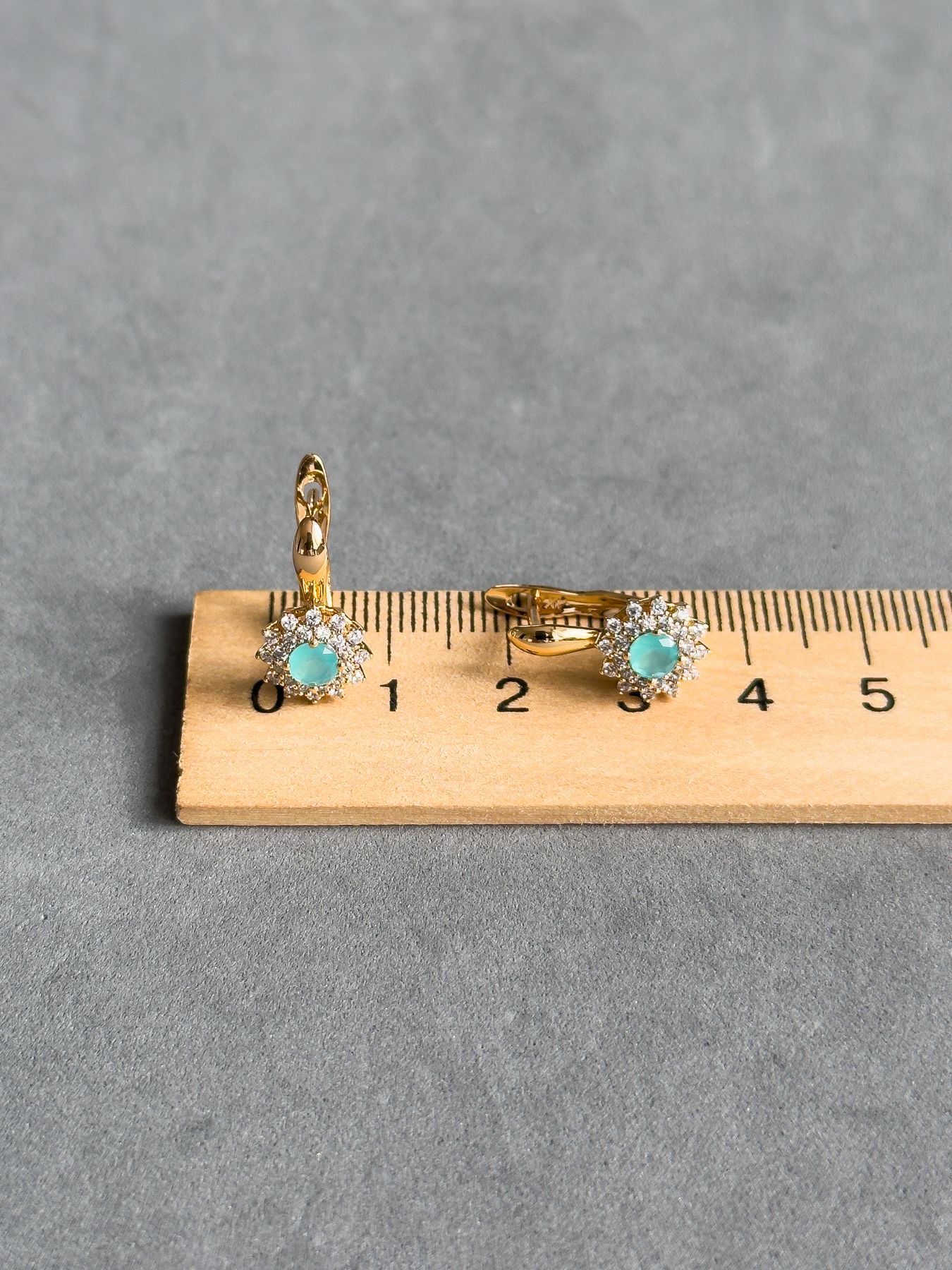 Вишукані сережки з камінчиками S762 фото