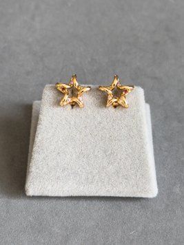 Сережки зірочки з медичного золота S713 - 1 - iriska.com.ua
