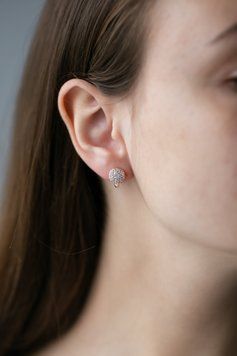 Круглі сережки з камінчиками S620 S620 - 1 - iriska.com.ua