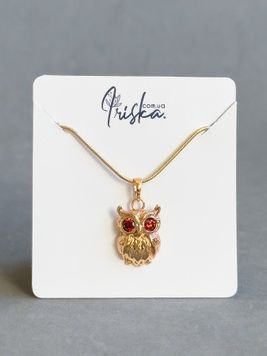 Дитяча підвіска Сова з червоними камінчиками P14140 - 1 - iriska.com.ua