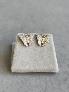 Сережки-цвяшки у вигляді метелика S810 фото