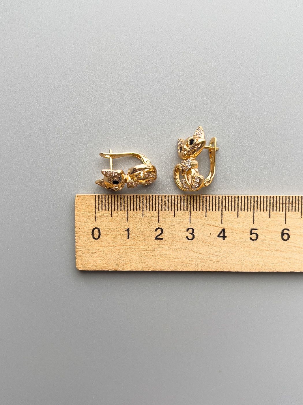 Сережки котики медичне золото S408 - 2 - iriska.com.ua
