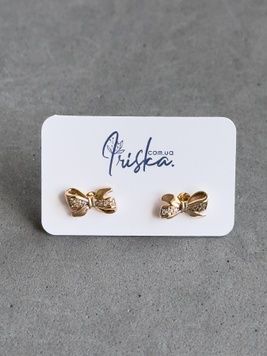Сережки бантики з медичного золота S400 - 1 - iriska.com.ua