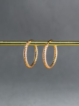 Вишукані фактурні сережки кільця S623 фото
