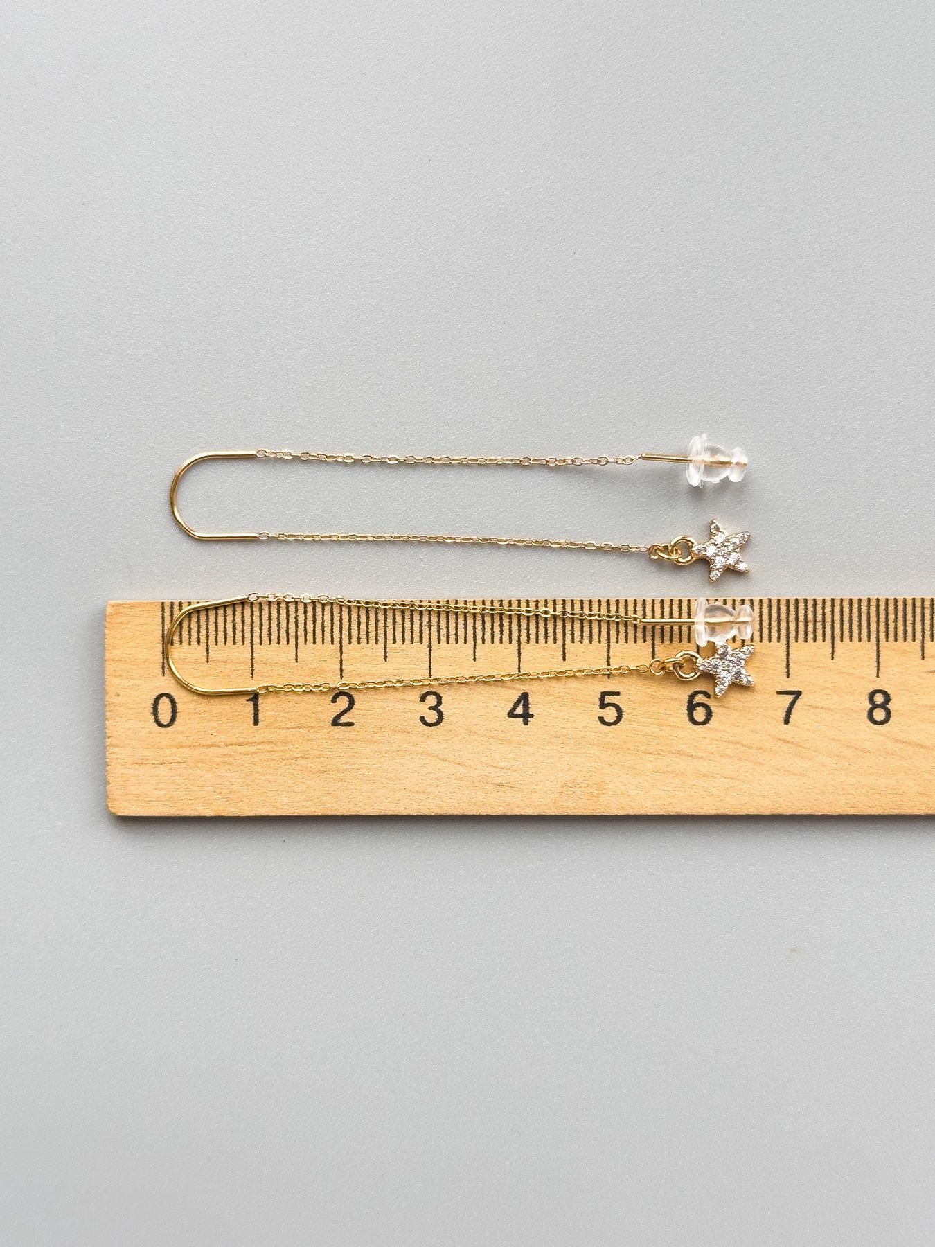 Сережки-протяжки зірочки S1326 - 2 - iriska.com.ua