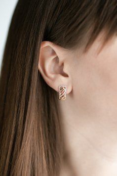 Сережки з фіанітами на англійській застібці S319 S319 - 1 - iriska.com.ua
