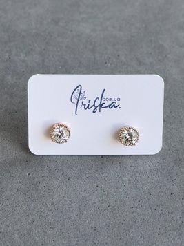 Круглі сережки гвіздочки S375 - 1 - iriska.com.ua
