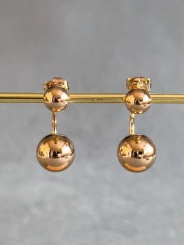 Сережки-джекети з медичного золота S271 - 1 - iriska.com.ua