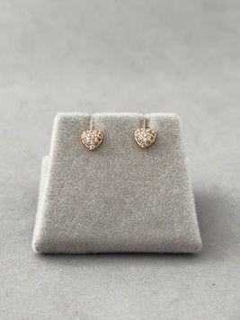 Сережки гвіздочки з медичного золота в формі серця S197 - 1 - iriska.com.ua